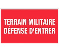 Panneau Terrain militaire défense d'entrer - Rigide 330x200mm - 4160573