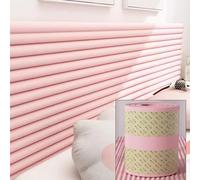 Panneau Tete de Lit à Coller 200 cm Coussin Mural, Panneaux Muraux Rembourrés, Panneau Mural Revetement Rectangulaire Isolation et Décoration, Mousse de Protection (Color : Pink, Taille : 40cmx200cm