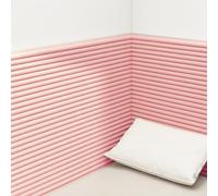 Panneau Tete de Lit à Coller, 20x200cm Tapis Mural Anti-Collision, Panneaux Muraux Rembourrés pour Enfants, Décoller et Coller Rembourrage Mural(Rose,2pcs)