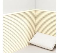 Panneau Tete de Lit à Coller, 20x200cm Tapis Mural Anti-Collision, Panneaux Muraux Rembourrés pour Enfants, Décoller et Coller Rembourrage Mural(Off White,2pcs)