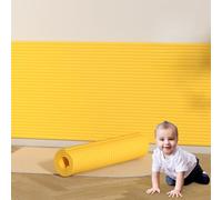 Panneau Tete de Lit à Coller 60 cm Large Coussin Mural - 3D Anti-Collision Panneaux Muraux Rembourrés, Mousse de Protection Panneau Revêtement Mural Decoratif pour Enfant Autistes(Jaune,L 315.0"/8 M)