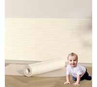 Panneau Tete de Lit à Coller 60 cm Large Coussin Mural - 3D Anti-Collision Panneaux Muraux Rembourrés, Mousse de Protection Panneau Revêtement Mural Decoratif pour Enfant Autistes(Beige,L 39.4"/1 M)
