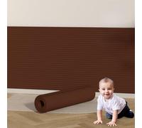 Panneau Tete de Lit à Coller 60 cm Large Coussin Mural - 3D Anti-Collision Panneaux Muraux Rembourrés, Mousse de Protection Panneau Revêtement Mural Decoratif pour Enfant Autistes(Brun,L 118.1"/3 M)