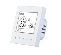 Panneau thermostat programmable pour chauffage au sol électrique et chaudière murale, 86 x 86 mm, boîtier PC ignifuge IP20, programmation hebdomadaire avec verrouillage enfant, blanc (chauffage de