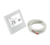 Panneau thermostat programmable pour chauffage au sol électrique et chaudière murale, 86 x 86 mm, boîtier PC ignifuge IP20, programmation hebdomadaire avec sécurité enfant, blanc (chauffage électrique