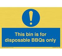 Panneau « This bin is for disposable BBQs only » - 150 x 100 mm - A6L