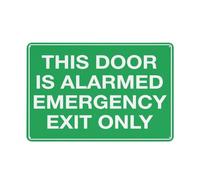 Panneau « This Door Is Alarmed Emergency Exit Only » - 30,5 x 20,3 cm - Pour maison, entreprise, allée
