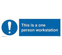 Panneau « This is a one person workstation with obligatory symbol » - 300 x 100 mm - L31