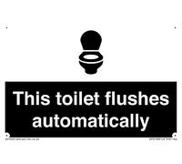 Panneau « This toilet flushes automatically » - 150 x 100 mm - A6L