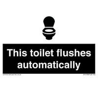 Panneau « This toilet flushes automatically » - 150 x 100 mm - A6L