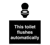 Panneau « This toilet flushes automatically » - 300 x 400 mm - A3P