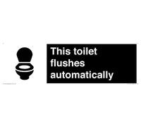 Panneau « This toilet flushes automatically » - 450 x 150 mm - L41