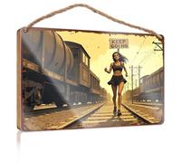 Panneau « Toilet Rules » pour salle de bain Keep Going: A Woman's Journey On The Rails Home Sweet Home - Décoration extérieure d'automne (20 x 30 cm)