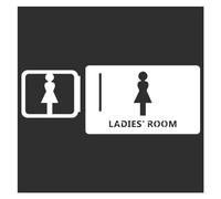 Panneau Toilette Panneaux de toilettes Centre commercial Immeubles bureaux Plaques porte Plaque indicatrice rappel Panneau d'orientation Signalisation WC Montage latéral 3D(20x12cm-01)