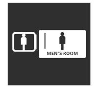 Panneau Toilette Panneaux de toilettes Centre commercial Immeubles bureaux Plaques porte Plaque indicatrice rappel Panneau d'orientation Signalisation WC Montage latéral 3D(20x12cm white-01)