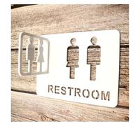 Panneau Toilette Panneaux de toilettes, plaque indicatrice rappel, centre commercial, immeubles bureaux, plaques porte, hommes femmes, signalisation d'orientation des, montage latéral 3D(25x15cm-01)