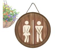 Panneau Toilette | Signalétique Toilettes Business Bois Décoration Salle De Bain,Décoration Rustique Pour Bureau Maison Hôtel Chambre D'amis École