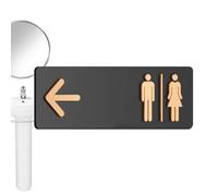 Panneau Toilettes Flèches Directionnelles - Signalétique Autocollante Acrylique Hommes Femmes | 30x10 Cm Pour Bureau, Hôtel, Restaurant & Lieux D’Événements | Indicateur Gauche Droite
