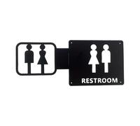 Panneau Toilettes | Installation Facile Décoration Murale | Signalétique pour WC,pour Centres Commerciaux, Hôtels, Restaurants, Toilettes Publiques, Entrées d'Immeubles