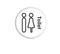 Panneau toilettes Panneau de toilette auto-adhésif, signalisation salle bain, Plaque suspendue for entreprise, maison, bureau, mur porte publique(6)