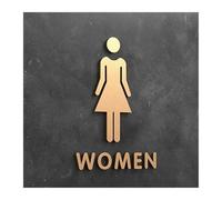 Panneau toilettes Plaque de signalisation toilette 3D, étiquette murale élégante for porte salle lavage, autocollant bain, panneau artistique, décor à domicile(Color20,25x16cm)