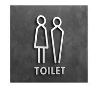 Panneau toilettes Plaque de signalisation toilette 3D, étiquette murale élégante for porte salle lavage, autocollant bain, panneau artistique, décor à domicile(Color5,25x16cm)