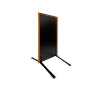 Panneau trottoir avec cadre orange sur piétement noir effet ressorts - Dimensions 105 x 56 cm