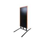 Panneau trottoir grand vent sur 3 ressorts cadre orange dimensions 152 x 65 cm - Fabrication française