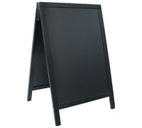 Panneau trottoir WOODY, avec tableau noir, noir