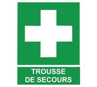 Panneau Trousse de Secours - Signalisation Premiers Secours - Sticker ou PVC Forex 3 mm - Format 20 x 15 cm - Affichage Sécurité Entreprise, Atelier, ERP (pvc 3 mm)