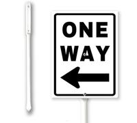 Panneau unidirectionnel avec flèche gauche avec piquets pour pelouse d'extérieur 20,3 x 30,5 cm