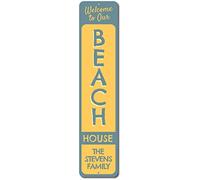 Panneau vertical avec inscription « Welcome To Our Beach House » - 10,2 x 40,6 cm