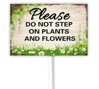 Panneau vintage « Do Not Walk In Flower Bed Please Do Not Step On Plants And Flowers », « Keep Off Grass Do Not Touch », décoration extérieure de jardin privé 30,5 x 20,3 cm en aluminium robuste