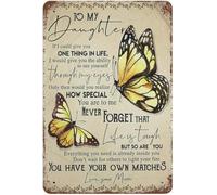 Panneau vintage en aluminium avec inscription « To My Daughter If I Could Give You One Thing in Life I Would Give You The Ability to See Yourself Through My Eyes » pour maison, bar, café, 20,3 x 30,5