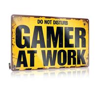 Panneau vintage en étain « Stop Disturbing The Gamer At Work » - Accessoire de garage pour homme - 30 x 40 cm