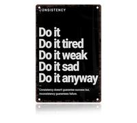 Panneau vintage en métal avec citation « Do It Anyway » - Décoration murale de motivation pour salle de sport, salle d'entraînement, studio de fitness, bureau, dortoir et cadeau 30,5 x 20,3 cm (706)