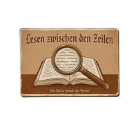 Panneau vintage en métal avec texte en anglais « Read between Lines » | Plaque murale ronde de style vintage de 20,3 x 30,5 cm pour café, club, bar, bureau, maison, jardin, porte d'entrée