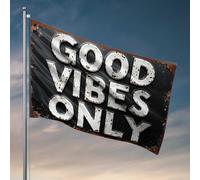 Panneau vintage « Good Vibes Only » pour décoration de dortoir ou patio (120 x 180 cm)