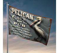 Panneau vintage « Man Cave Bar » avec breloque côtière pour garçons (120 x 180 cm)