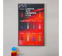 Panneau Vitrine Mural pour Lego Speed Champions F1 77242-77251, Cadre 10 en 1 80×50cm, Support Mural Collection Adulte Voiture de Course, (sans Modèle)(with USB LED Light)