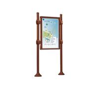 Panneau-vitrines d'information Agora Aspect Corten - 1200x800 - Module initial - Double face - Sans bandeau-titre - PROCITY - 540101.S025