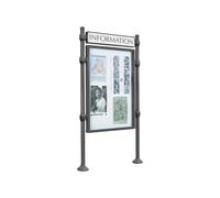 Panneau-vitrines d'information Agora RAL5010 - 1200x1600 - Module initial - Double face - Sans bandeau-titre - PROCITY - 550101.5010