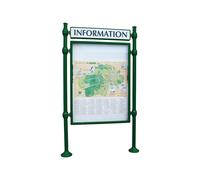 Panneau-vitrines d'information Agora RAL6005 - 1600x1200 - Module initial - Simple face - Bandeau-titre - PROCITY - 590311.6005