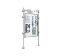Panneau-vitrines d'information Agora RAL7044 - 1200x800 - Module initial - Simple face - Bandeau-titre - PROCITY - 590111.7044