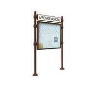 Panneau-vitrines d'information Agora RAL8017 - 800x1200 - Module initial - Simple face - Bandeau-titre - PROCITY - 590011.8017
