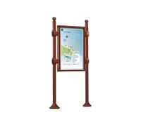 Panneau-vitrines d'information Boule Aspect Corten - 1200x800 - Module initial - Double face - Sans bandeau-titre - PROCITY - 540102.S025