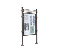 Panneau-vitrines d'information Boule RAL7044 - 1200x1600 - Module initial - Simple face - Bandeau-titre - PROCITY - 590212.7044