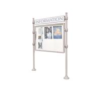 Panneau-vitrines d'information Boule RAL7044 - 800x1200 - Module initial - Double face - Bandeau-titre - PROCITY - 590412.7044