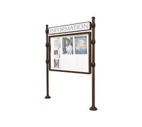 Panneau-vitrines d'information Boule RAL8017 - 800x1200 - Module initial - Simple face - Bandeau-titre - PROCITY - 590012.8017
