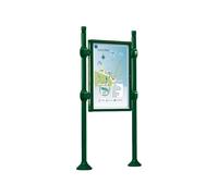 Panneau-vitrines d'information City RAL6005 - 1200x800 - Module initial - Simple face - Sans bandeau-titre - PROCITY - 530100.6005